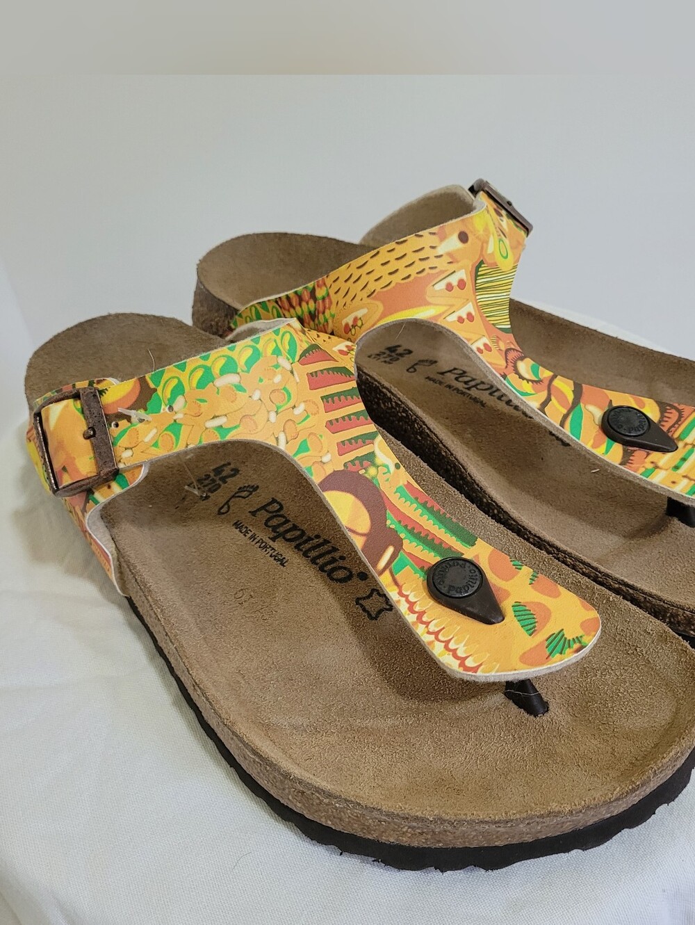 Birkenstock Papillio Women's Gizeh Sandals 42 African Wax Gold Yellow NWOB